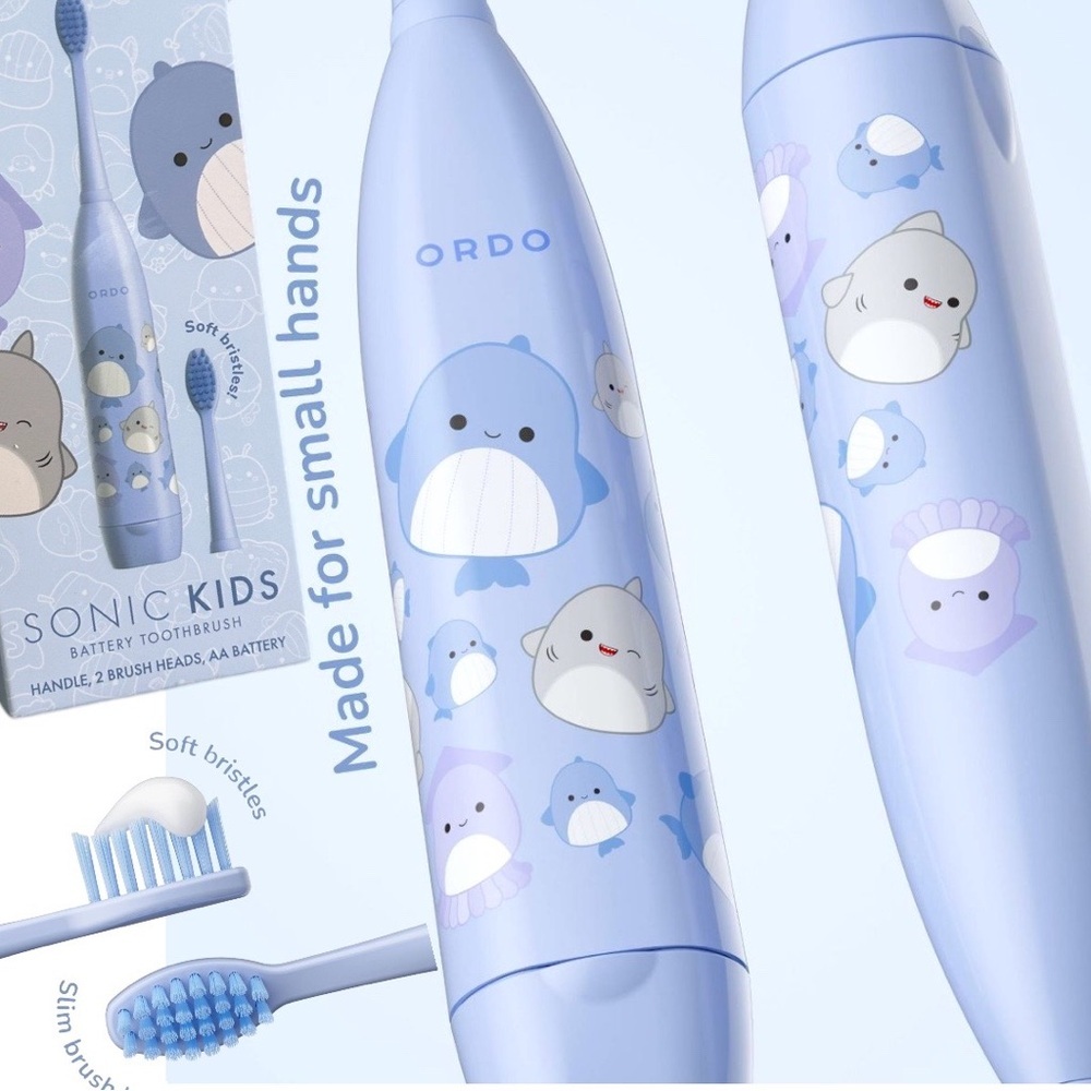 New ORDO Sonic Kids' Battery Toothbrush - Squishmallows Samir - Blue